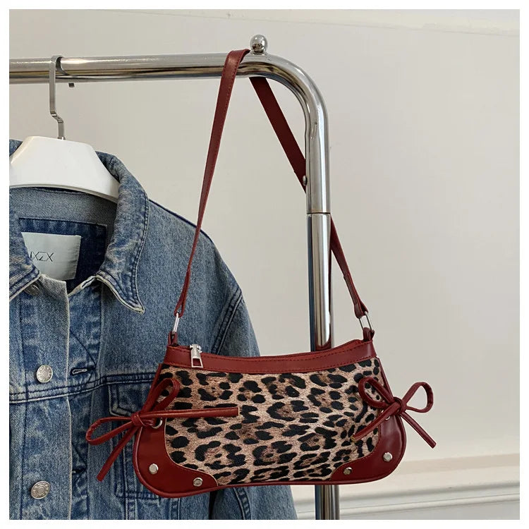 Borsa a Tracolla Leopardata Stile Coquette
