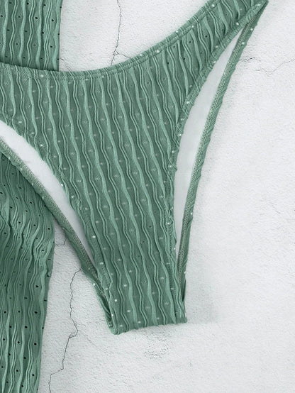 Set Mare 3 Pezzi | Bikini Brasiliano con Copricostume Coordinato
