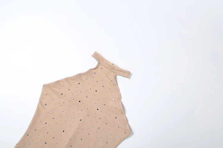 Abito Lungo "Sparkle Mesh" con Strass