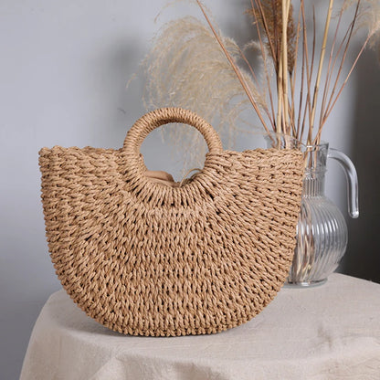 Borsa Mare in Paglia Intrecciata