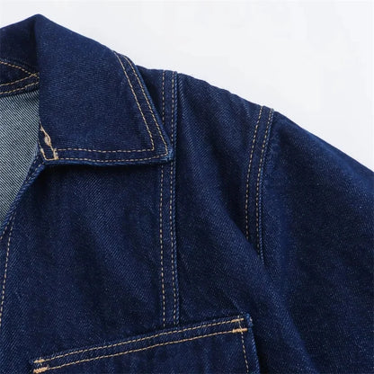 Set Coordinato Denim Donna: Camicia Crop e Minigonna Blu