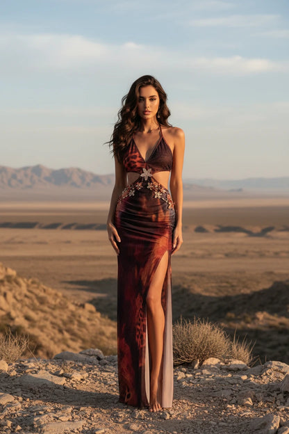 Abito Lungo Boho da Spiaggia | Vestito Estivo con Spacco