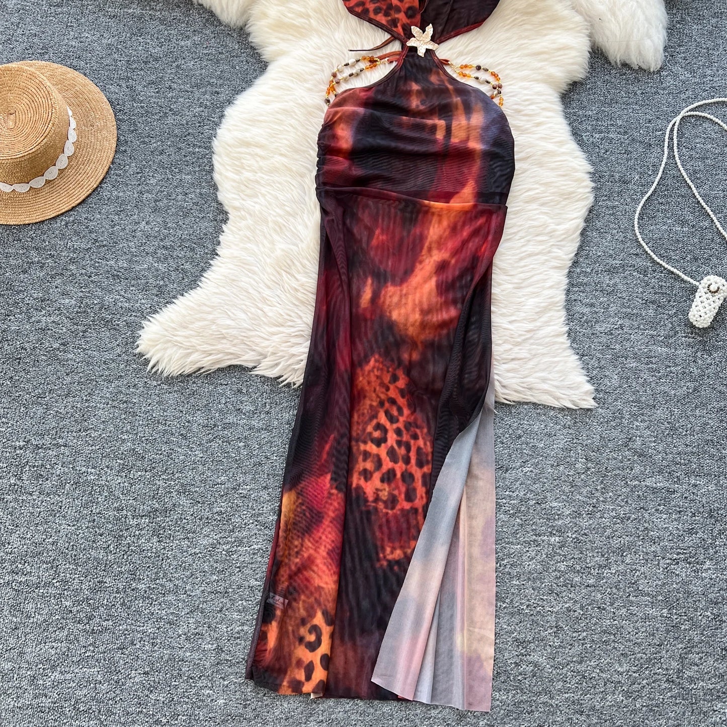 Abito Lungo Boho da Spiaggia | Vestito Estivo con Spacco