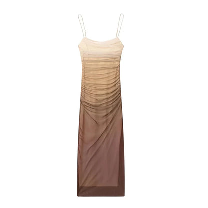 Abito Midi Tie-Dye in Blister Crepe
