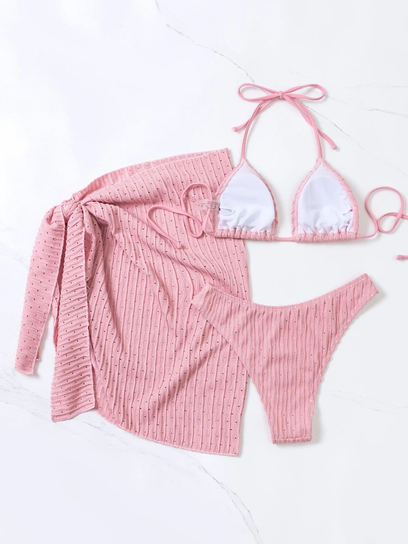 Set Mare 3 Pezzi | Bikini Brasiliano con Copricostume Coordinato
