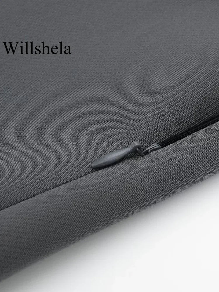 Gonna Pantalone a Vita Alta con Fibbia Laterale