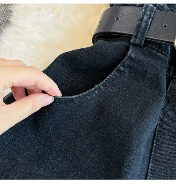 Tuta Corta in Denim Nero con Bustiér e Cintura