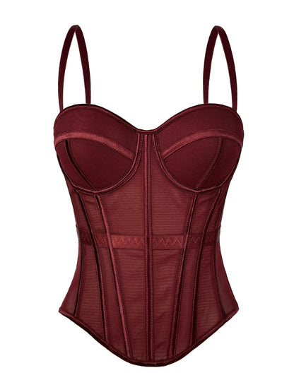 Bustier Elegante con Stecche e Coppe Preformate