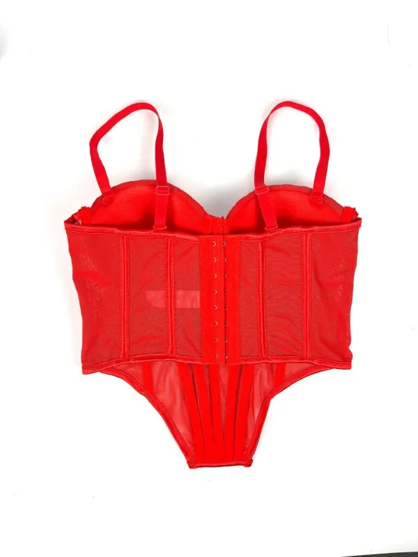 Body Corsetto Nero con Strass e Brillantini