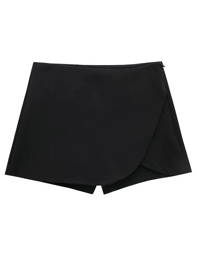 Gonna Pantalone a Vita Alta con Zip Laterale