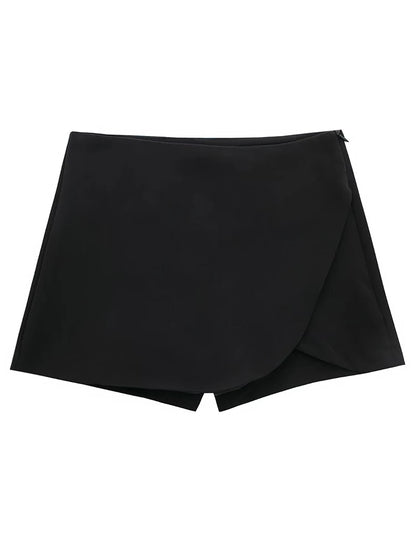 Gonna Pantalone a Vita Alta con Zip Laterale