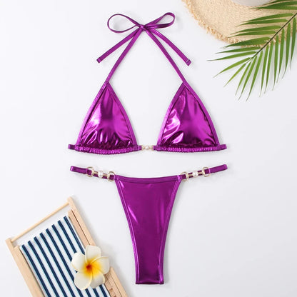Bikini Triangolo Tinta Unita | Costume da Bagno Brasiliano Sexy