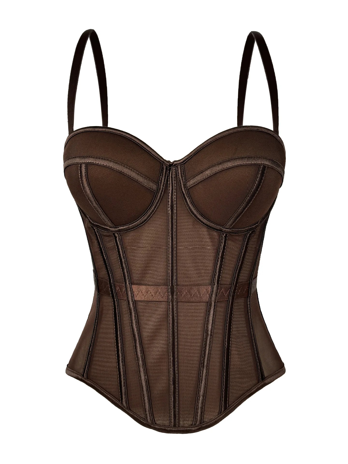 Bustier Elegante con Stecche e Coppe Preformate