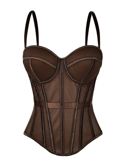Bustier Elegante con Stecche e Coppe Preformate