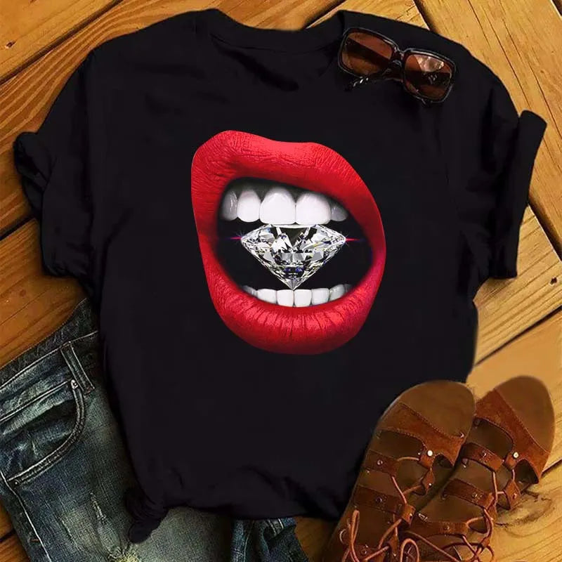 T-shirt Donna "Glam Lips"