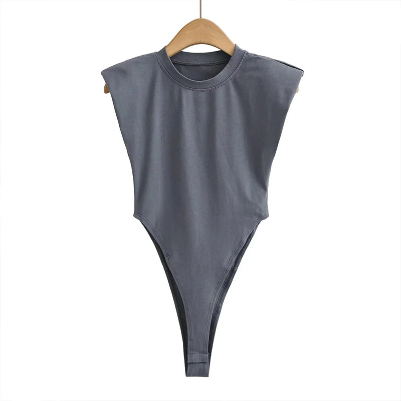 Body Smanicato con Spalline Imbottite