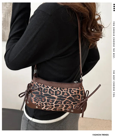 Borsa a Tracolla Leopardata Stile Coquette