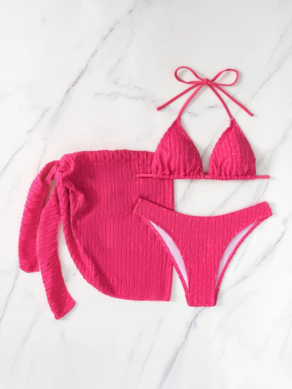 Set Mare 3 Pezzi | Bikini Brasiliano con Copricostume Coordinato