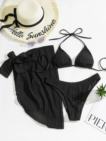 Set Mare 3 Pezzi | Bikini Brasiliano con Copricostume Coordinato