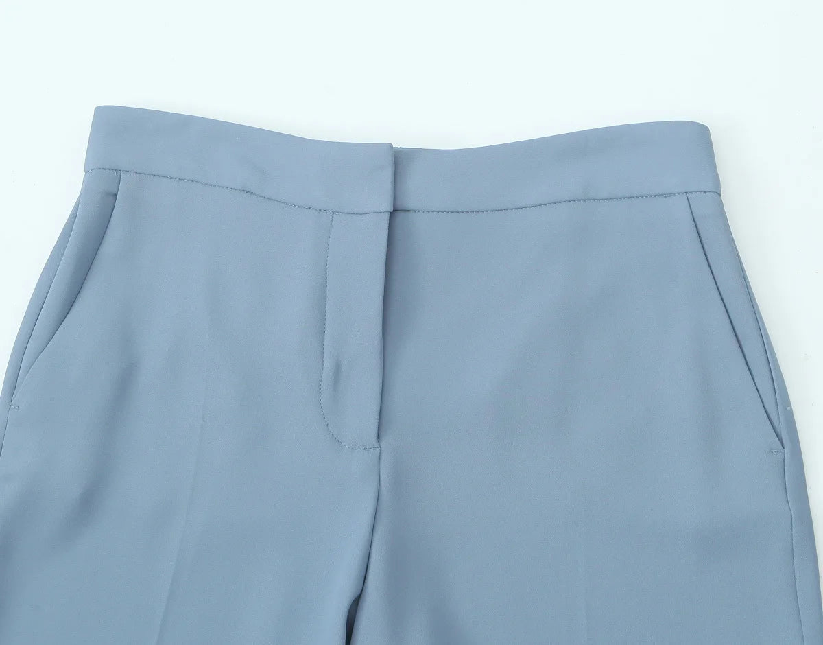 Top a Fascia Drappeggiato e Pantalone Sartoriale