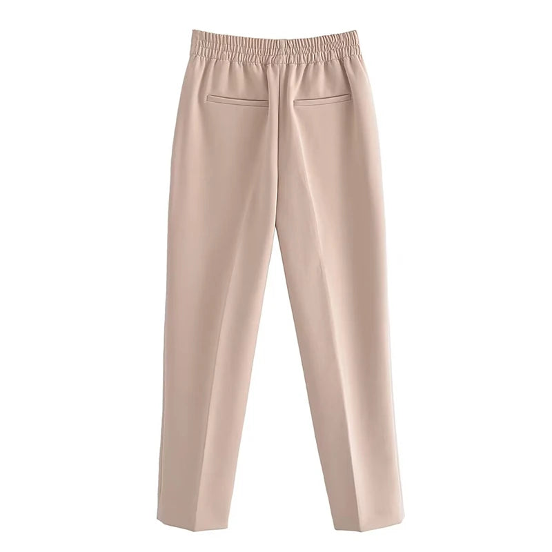 Pantaloni Dritti a Vita Alta