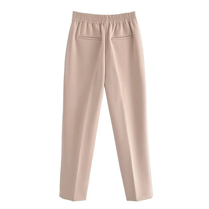 Pantaloni Dritti a Vita Alta