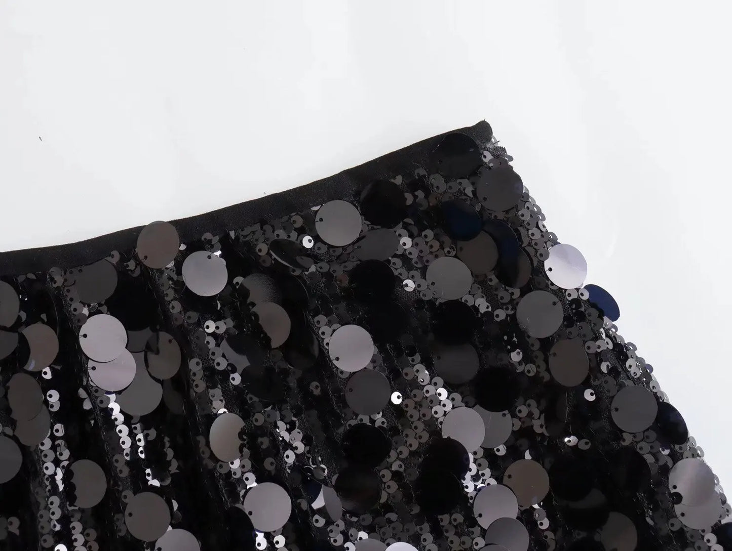 Minigonna di Paillettes a Vita Alta Donna
