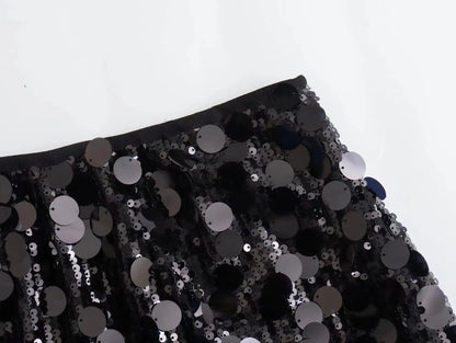 Minigonna di Paillettes a Vita Alta Donna