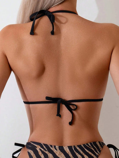 Costume da Bagno a Righe a Triangolo | Bikini Brasiliano Sexy