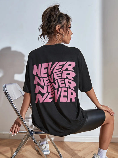 T-shirt Oversize Donna "NEVER"