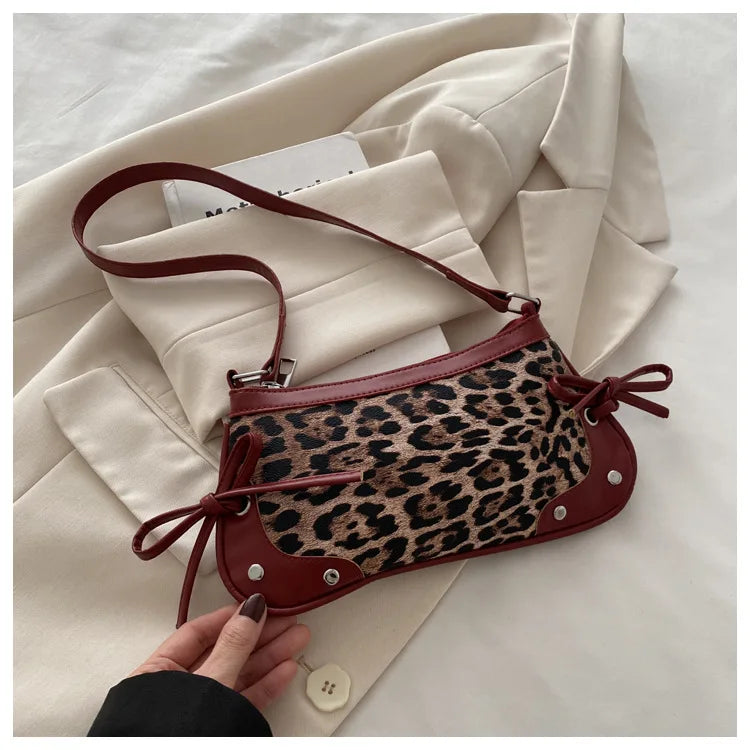 Borsa a Tracolla Leopardata Stile Coquette