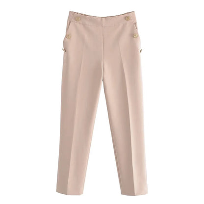 Pantaloni Dritti a Vita Alta