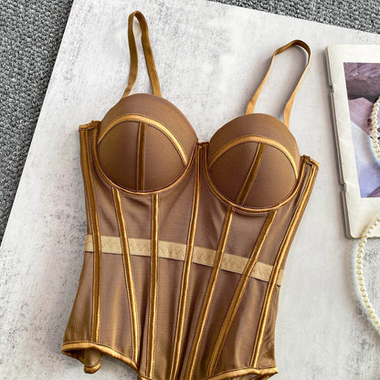 Bustier Elegante con Stecche e Coppe Preformate