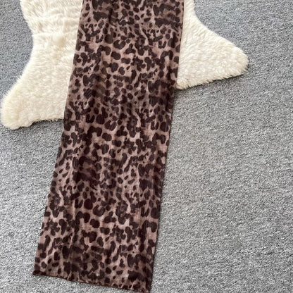 Set 2 Pezzi Mare | Costume Leopardato + Gonna con Spacco