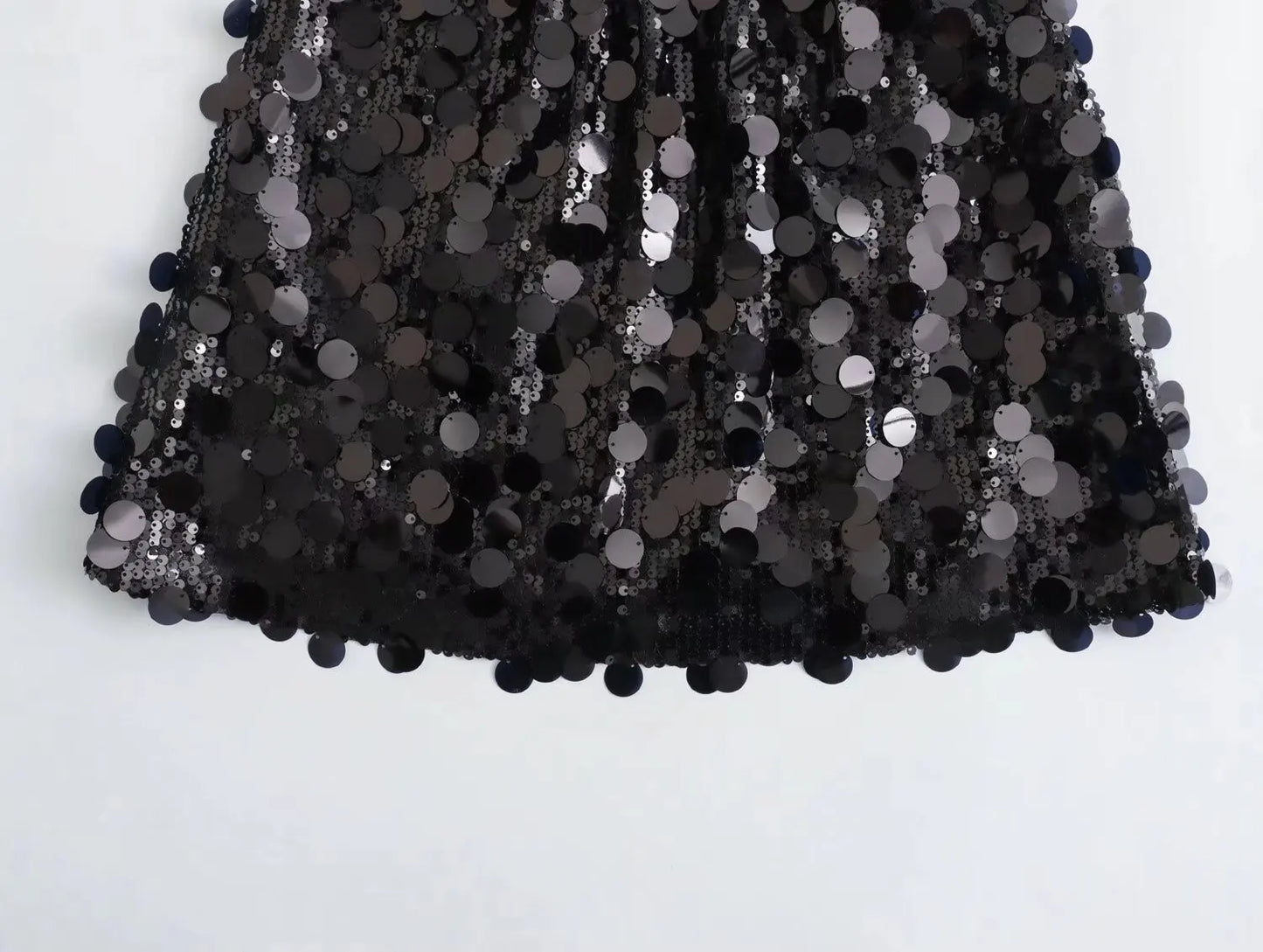 Minigonna di Paillettes a Vita Alta Donna