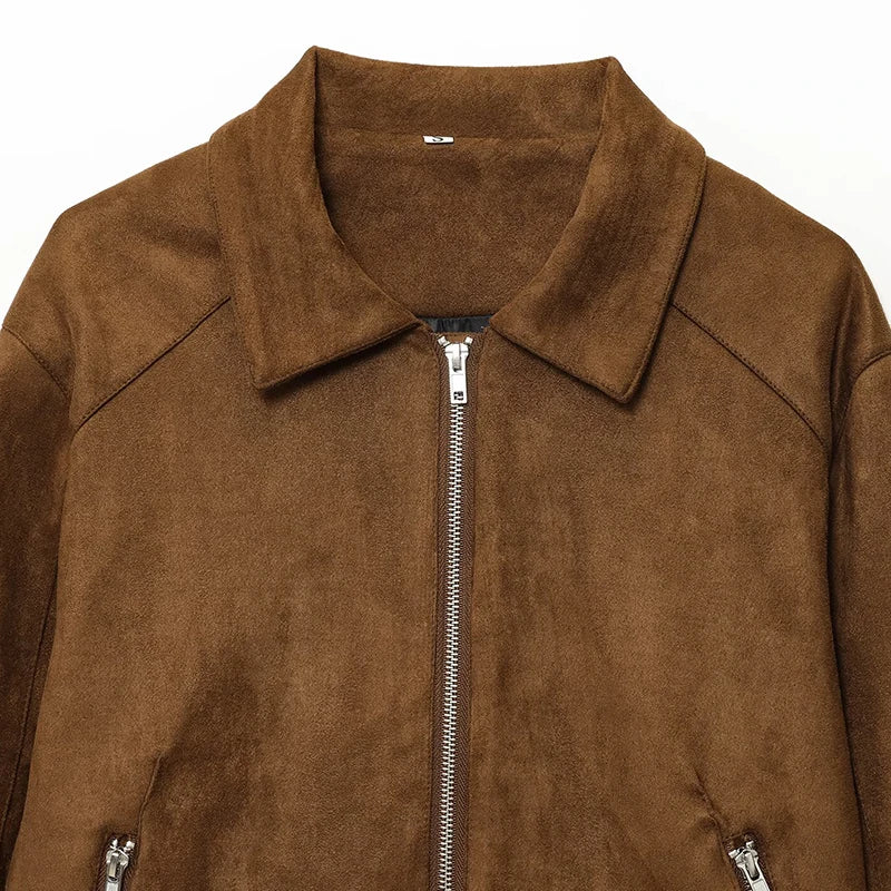 Giacca in Camoscio Donna Marrone Cognac