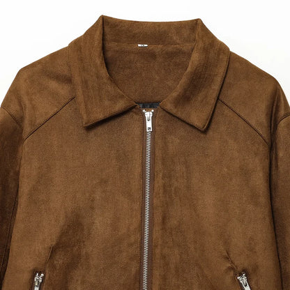 Giacca in Camoscio Donna Marrone Cognac
