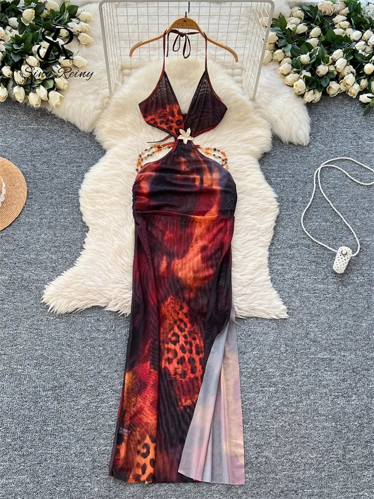 Abito Lungo Boho da Spiaggia | Vestito Estivo con Spacco