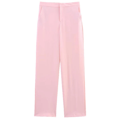 Coordinato Blazer e Pantalone Rosa Cipria con Piume
