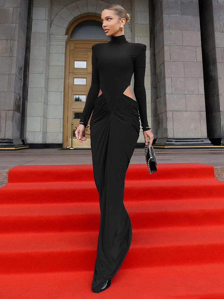 Abito Lungo da Sera con Cut-Out Laterali