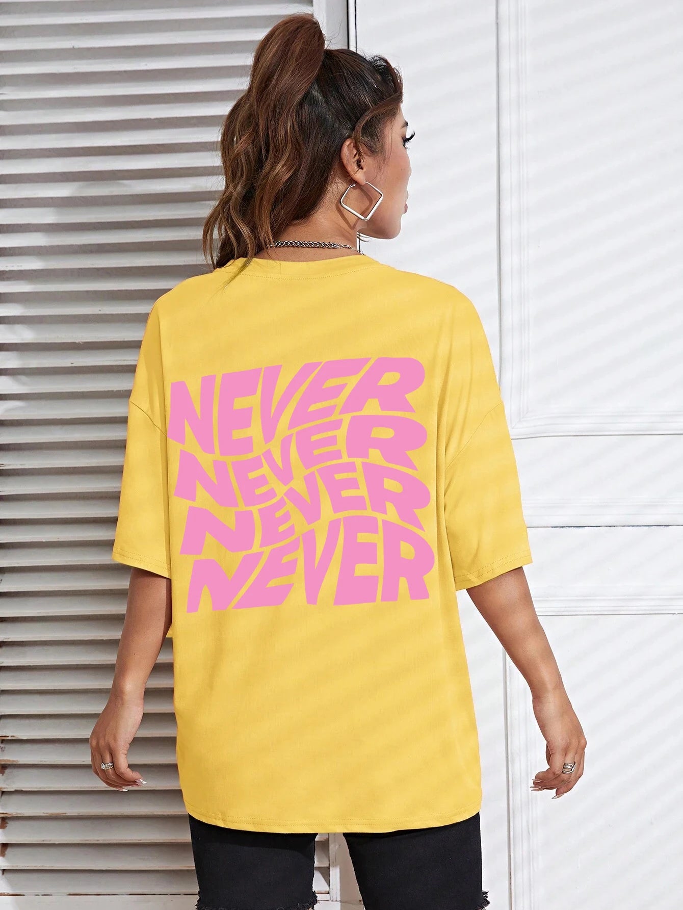 T-shirt Oversize Donna "NEVER"
