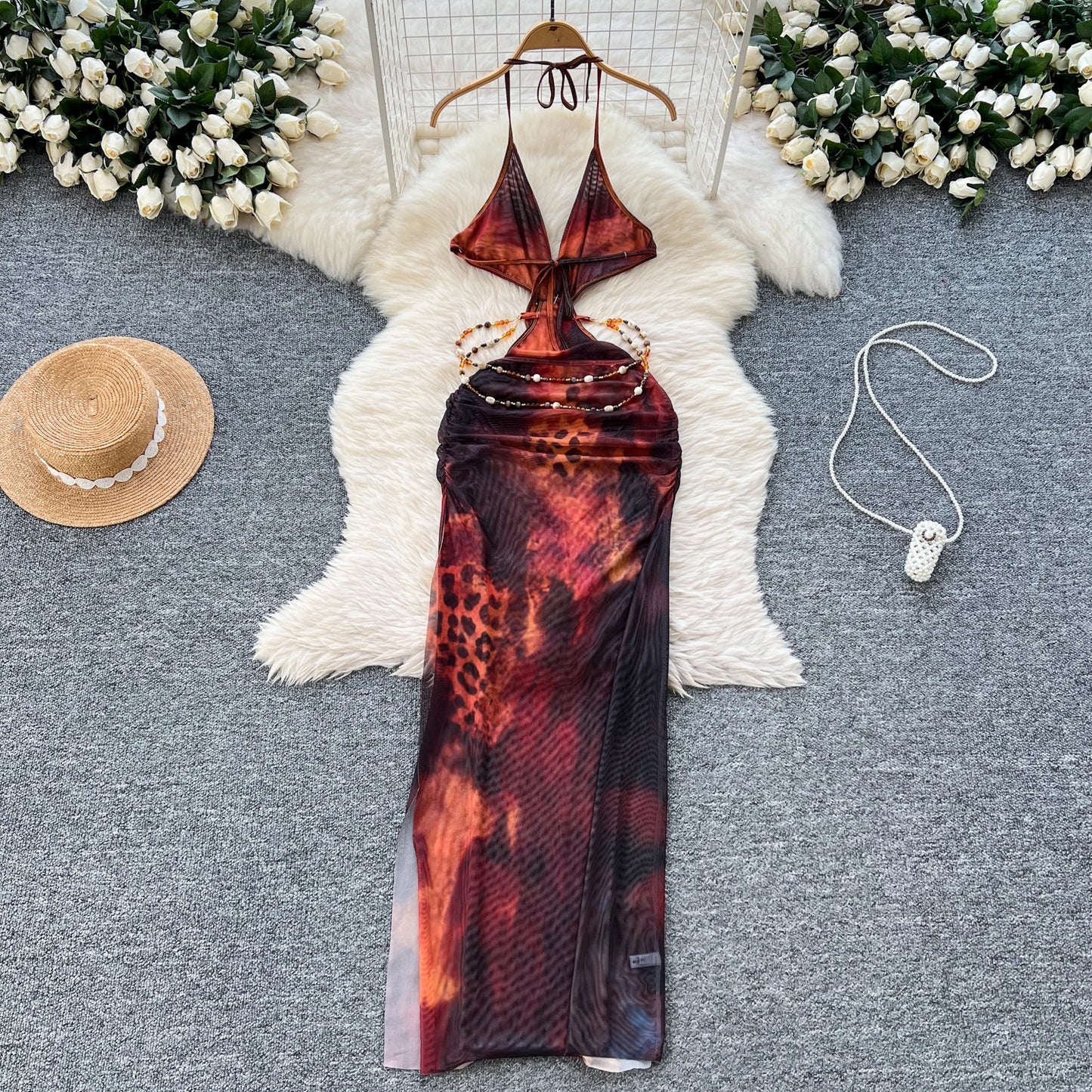 Abito Lungo Boho da Spiaggia | Vestito Estivo con Spacco