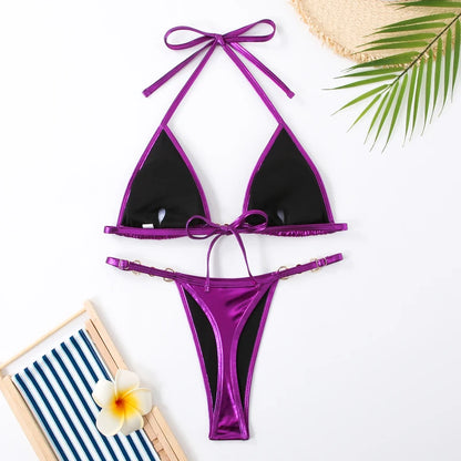 Bikini Triangolo Tinta Unita | Costume da Bagno Brasiliano Sexy