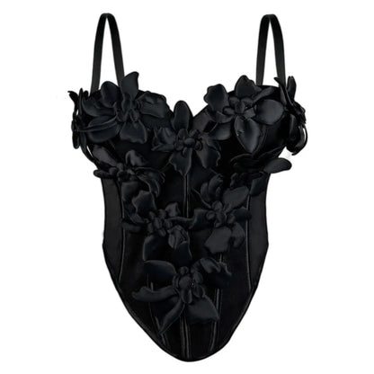 Body Corsetto Nero con Strass e Brillantini