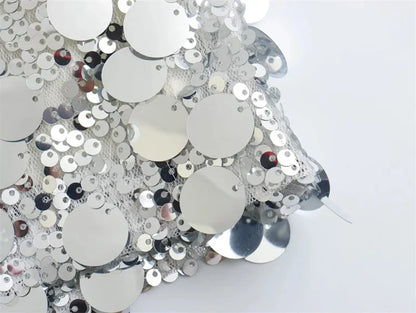Minigonna di Paillettes a Vita Alta Donna