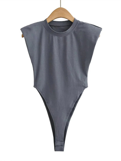 Body Smanicato con Spalline Imbottite