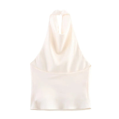 Haut élégant à col roulé sans manches pour femme