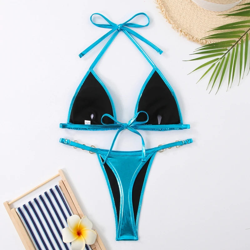 Bikini Triangolo Tinta Unita | Costume da Bagno Brasiliano Sexy