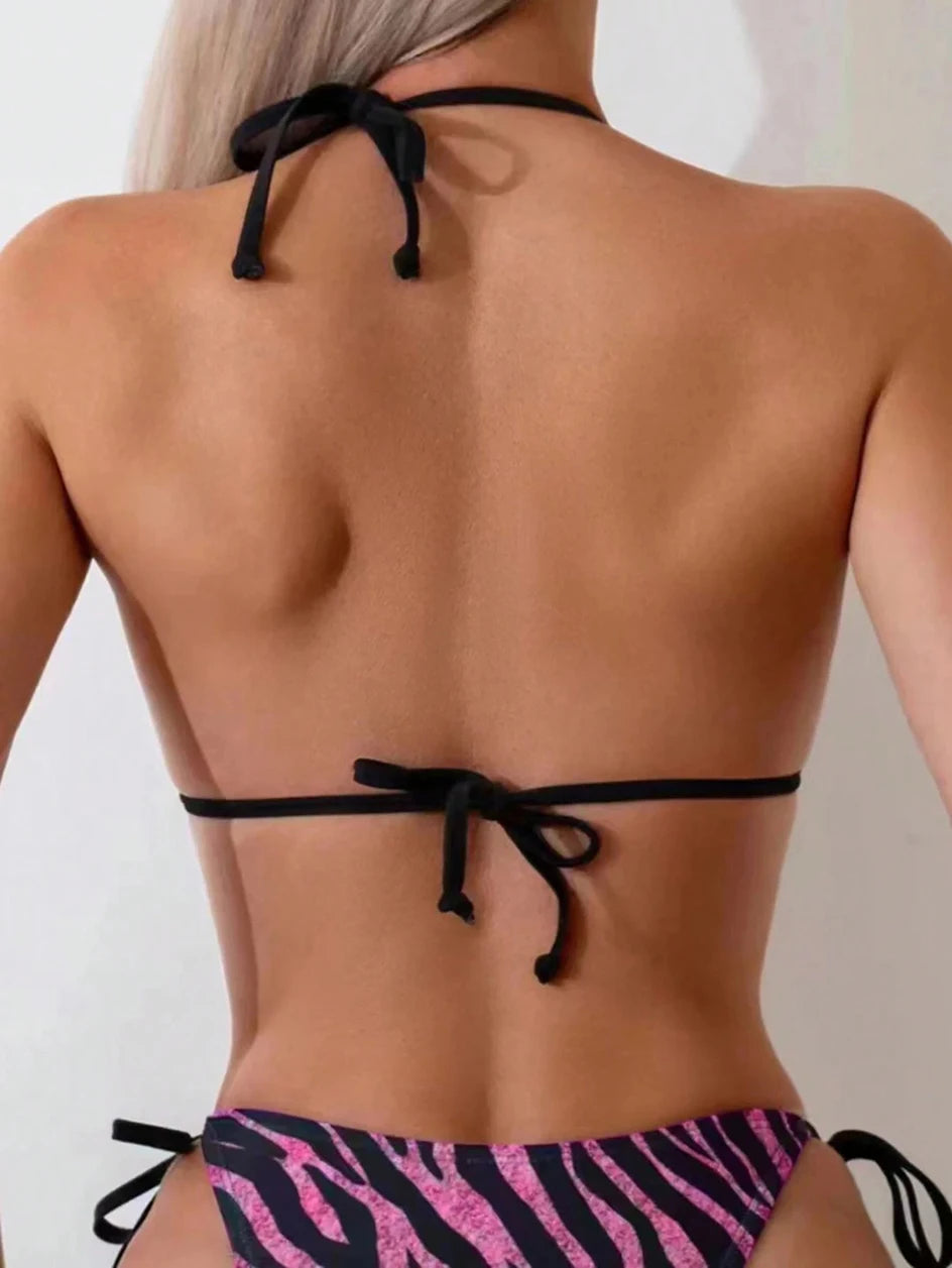 Costume da Bagno a Righe a Triangolo | Bikini Brasiliano Sexy