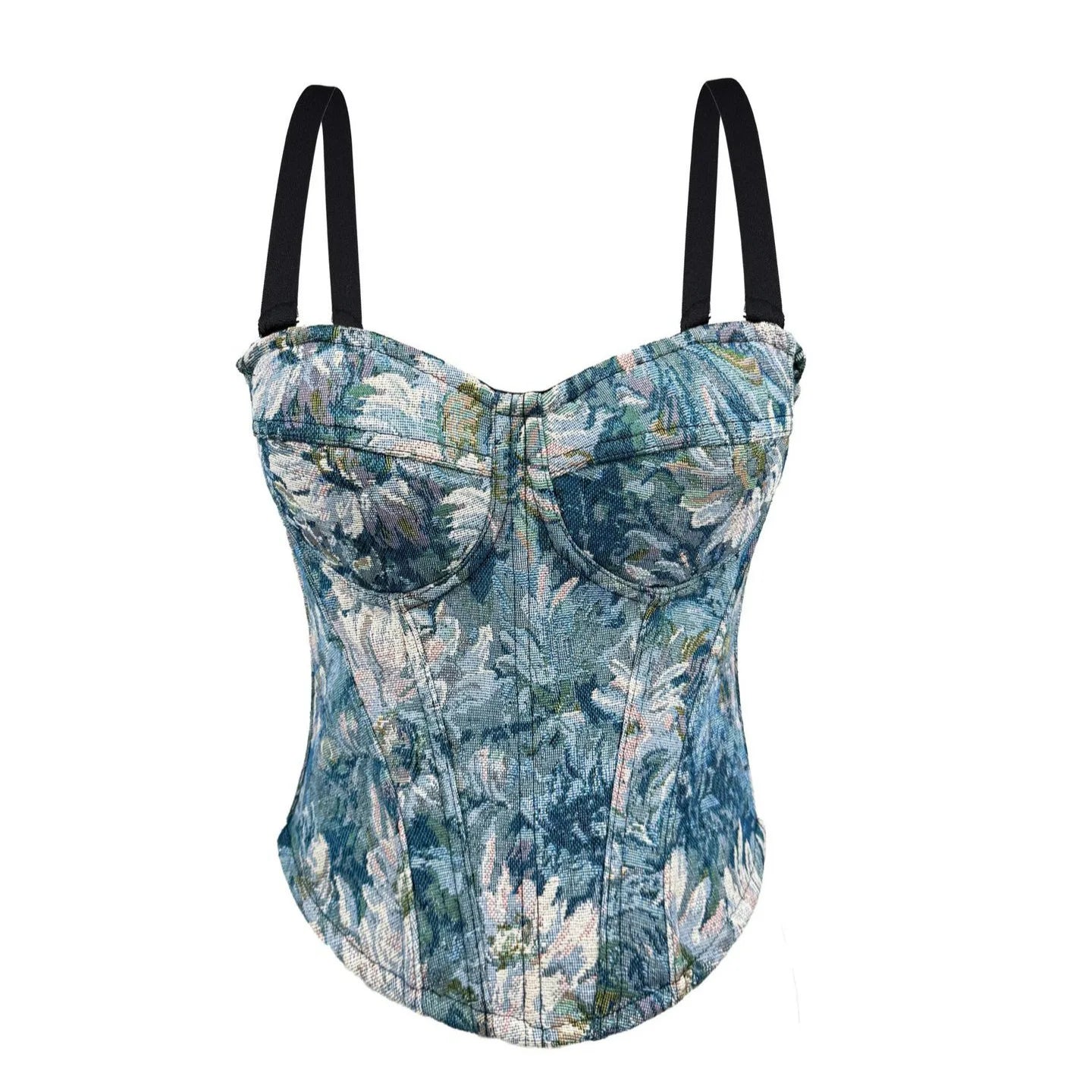Body Corsetto Nero con Strass e Brillantini